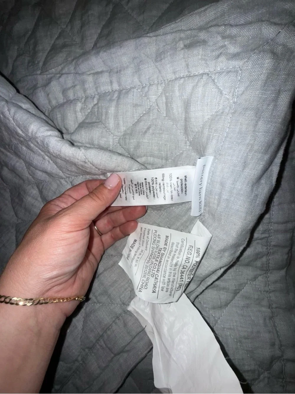 Light Gray Quilted Throw Blanket - Pottery Barn